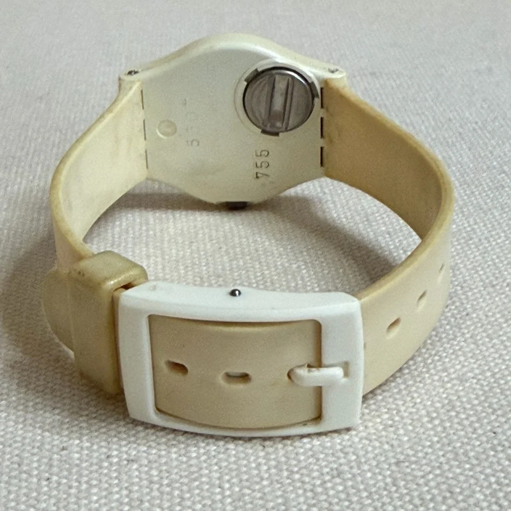 Vintage SWATCH WATCH - DOTTED SWISS - 1980's 34mm New Battery